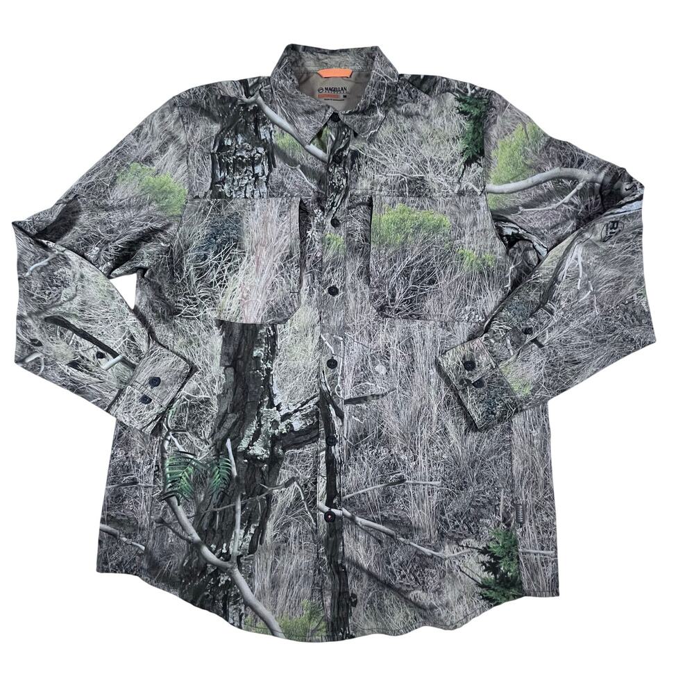 Magellan Outdoors Men's Lightweight Ripstop Button Down Long Sleeve Shirt Sz Md